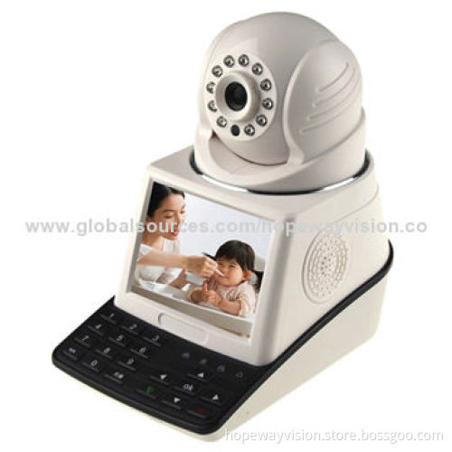 3G pan/tilt network free call camera with 3.5-inch LCD, P2P for baby care